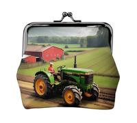 Mini porte-monnaie pour femme avec motif de tracteur agricole, pour carte de crédit, carte d'identité, clé, noir, One Size, Vintage