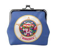 Mini porte-monnaie pour femme avec motif drapeau de l'État du Minnesota, pour carte de crédit, carte d'identité, clé, noir, One Size, Vintage