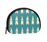 Mini porte-monnaie pour femme, joli petit porte-monnaie avec motif suricate debout