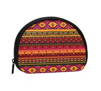 Mini porte-monnaie rétro moderne du milieu du siècle avec imprimé en forme de goutte pour femme avec fermeture éclair, Art folk mexicain bohème, One Size, Pochette à monnaie