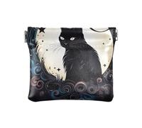 Mini porte-monnaie vert en cuir synthétique avec nains de la Saint-Patrick pour femme, Vintage Moon Cat Noir, one size, Vintage Moon Cat Noir