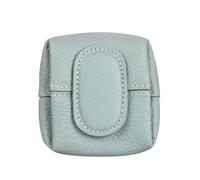 Mini Portefeuille à Motif Litchi - avec Motif lychée - Mini Portefeuille Compact et uni - Pratique pour pièces de Monnaie, Cartes et clés, Bleu Ciel, Motif Floral bohème