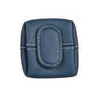 Mini Portefeuille à Motif Litchi - avec Motif lychée - Mini Portefeuille Compact et uni - Pratique pour pièces de Monnaie, Cartes et clés, Bleu foncé, Motif Floral bohème