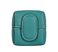 Mini Portefeuille à Motif Litchi - avec Motif lychée - Mini Portefeuille Compact et uni - Pratique pour pièces de Monnaie, Cartes et clés, Bleu, Motif Floral bohème