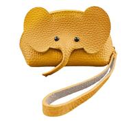 Mini portefeuille élégant pour femme avec porte-clés éléphant - Porte-cartes pratique pour une utilisation quotidienne - Jaune - Taille unique