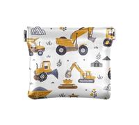 Mini portefeuille en cuir synthétique avec motif camion de chantier pour femmes, filles et hommes