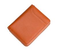 Mini Portefeuille en Cuir Véritable RFID Blocage Porte Carte Bancaire Securise Porte-Cartes de Crédit Porte Monnaie Porte Carte Multi-Cartes Cadeau pour Hommes et Femmes (Marron)