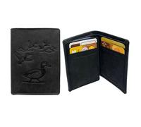 Mini Portefeuille, Porte-Cartes en Cuir Motif CANARD, Compact Multi-Poches, Protection RFID, idée cadeau fête, anniversaire - Noir