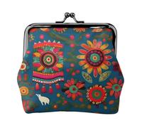 Mini portefeuille pour cartes et rouge à lèvres Motif art folklorique mexicain Boho Pour femme