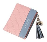 Mini portefeuilles en cuir PU pour femme avec porte-cartes de crédit et poche à monnaie à fermeture éclair pour un usage quotidien, rose, Taille unique