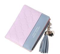 Mini portefeuilles en cuir PU pour femme avec porte-cartes de crédit et poche à monnaie à fermeture éclair pour un usage quotidien, violet, Taille unique