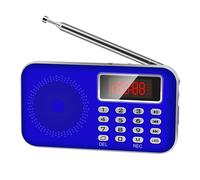 Mini Poste Radio FM AM Lecteur MP3 Micro SD Rechargeable Bleu YONIS