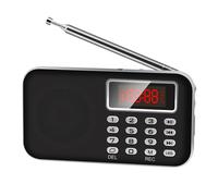 Mini Poste Radio FM AM Lecteur MP3 Micro SD Rechargeable Noir YONIS
