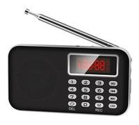 Mini Poste Radio FM AM Lecteur MP3 Micro SD Rechargeable Noir YONIS