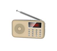 Mini Poste Radio FM AM Lecteur MP3 Micro SD Rechargeable Or YONIS G