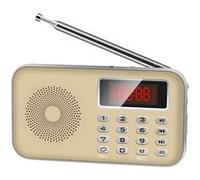 Mini Poste Radio FM AM Lecteur MP3 Micro SD Rechargeable Or YONIS G