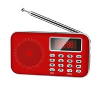 Mini Poste Radio FM AM Lecteur MP3 Micro SD Rechargeable Rouge YONIS