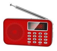Mini Poste Radio FM AM Lecteur MP3 Micro SD Rechargeable Rouge YONIS Rouge G