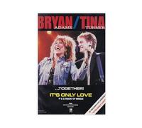 Mini poster vintage original _ Magazine Clipping - Bryan Adams & Tina Turner - It's Only Love - Poster sur toile Décoration murale pour salon, chambre à coucher 50,8 x 76,2 cm (50 x 7 cm)