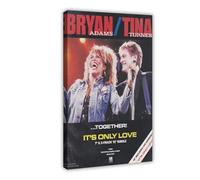 Mini poster vintage original _ Magazine Clipping - Bryan Adams & Tina Turner - It's Only Love - Poster sur toile Décoration murale pour salon, chambre à coucher 40,6 x 61 cm (40 x 61 cm)