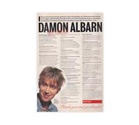 Mini poster vintage original _ Magazine Clipping - Damon Albarn (Blur), 1995 Questionire Poster sur toile Décoration murale pour salon, chambre à coucher 30 x 45 cm