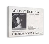 Mini poster vintage original _ Magazine Clipping - Whitney Houston - Greatest Love Of All - Impression sur toile - Décoration murale pour salon, chambre à coucher - 20 x 30 cm