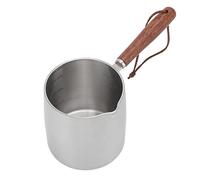 Mini Pot à Beurre en Acier Inoxydable de 450ML, Chauffe-Beurre, café, Lait, Petite Casserole avec Manche en Bois, Mini Pot de Fusion du Beurre Pot de nouilles instantanées petit pot à lait