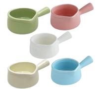 Mini pot à lait en céramique avec poignée, 50 ml, 60, crème, passe au micro-ondes, lave-vaisselle, couleur unie, for café et sauces Services de traiteur(60ml)