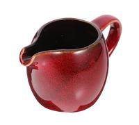 mini pot à lait en céramique creamer pichet avec poignée et bec - petite cruche à sauce-pour café, thé, lait ou autres liquides-rouge