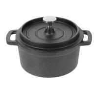Mini Pot à Lait en Fer Noir avec Couvercle et Doubles Poignées