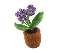 Mini pot de fleurs tricoté Forget-Me-Not fabriqué à la main pour une utilisation décorative dans les chambres, bureaux et autres espaces, offrant un charme durable et un intérêt visuel (violet)