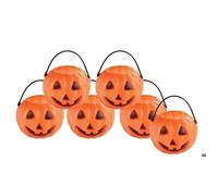 Mini Pots Citrouilles - PTIT CLOWN - 14601 - Décoration Halloween - Plastique - 7x5x7cm - Orange