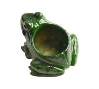 Mini pots de fleurs grasses en résine - Décoration intérieure et extérieure pour jardin, terrasse, rebord de fenêtre, bureau - Vert - 11,3 x 7,5 cm - Trou de drainage
