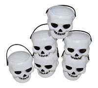 Mini-Pots Tête de Mort Blanche - Lot de 6 PtitClown