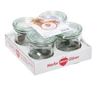 Mini pots - WECK - Lot de 4 - 140 ml - Verre - Compatible congélateur et lave-vaisselle