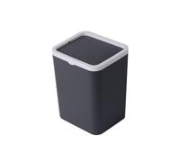 Mini poubelle de bureau, bac rangement carré avec couvercle, 1 pièce | Plastique, corbeille à papier compacte for bureau à domicile avec dessus rabattable, petites poubelles(DARK GRAY)
