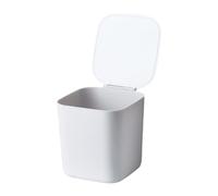 Mini Poubelle de Bureau, Petite Poubelle de Table Moderne avec Couvercle, Corbeille à Papier Pressoir pour la Maison, la Salle de Bain, la Chambre à Coucher, l'étude, la Cuisine, le Comptoir (White)