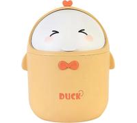 Mini poubelle orange avec couvercle - Petite poubelle de table au design cartoon | Poubelle portable pour le bureau, la voiture ou la chambre à coucher