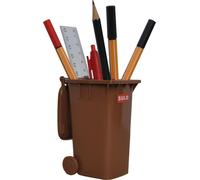 Mini poubelle originale SULO petit modèle marron Récipient miniature Rangement Porte-crayons Bureau Jouet