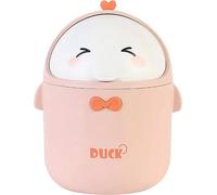 Mini poubelle rose avec couvercle - Petite poubelle de table au design cartoon | Poubelle portable pour le bureau, la chambre, le bureau ou la voiture