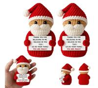 Mini poupée de Père Noël au crochet faite à la main avec carte positive pour femme, poupée de Noël crochetée pour collègues, meilleure amie, cadeau d'hiver