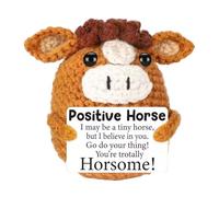 Mini poupée de vache des Highlands au crochet avec carte d'énergie positive, peluche de soutien émotionnel pour soulager le stress, joli cadeau pour femmes, amis, étudiants (15)