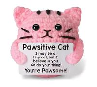 Mini poupée de vache des Highlands au crochet avec carte d'énergie positive, peluche de soutien émotionnel pour soulager le stress, joli cadeau pour femmes, amis, étudiants (9)