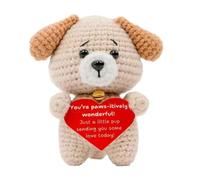 Mini poupée de vache des Highlands au crochet avec carte d'énergie positive, peluche de soutien émotionnel pour soulager le stress, joli cadeau pour femmes, amis, étudiants (14)