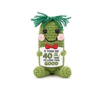 Mini poupée de vache des Highlands au crochet avec carte d'énergie positive, peluche de soutien émotionnel pour soulager le stress, joli cadeau pour femmes, amis, étudiants (5)