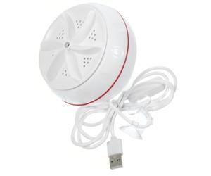 Mini pour et Portable Laver Voyage USB 10w Machine Vêtements | Boîtier Abs Blanc, Charge USB Interrupteur, Couple Élevé et Format Léger