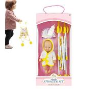 Mini Poussette de - Ensemble d'accessoires de de 10 Pouces, Landau réaliste Pliable, Porte-bébé Pliable avec Bouteille Jouet | Ensemble de Jeu de Simulation pour et Jeu de rôle i