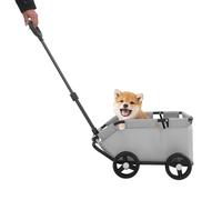 Mini poussette pliable pour chien, avec 4 roues et poignée extensible, pour chiens et chats jusqu'à 7,5 kg, grise