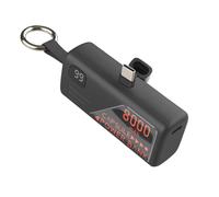 Mini Powerbank 8000mAh avec Connecteur USB-C intégré et Format Porte-Clé LinQ Noir