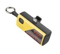 Mini Powerbank 8000mAh avec Connecteur USB-C intégré et Format Porte-Clé LinQ Noir / Jaune